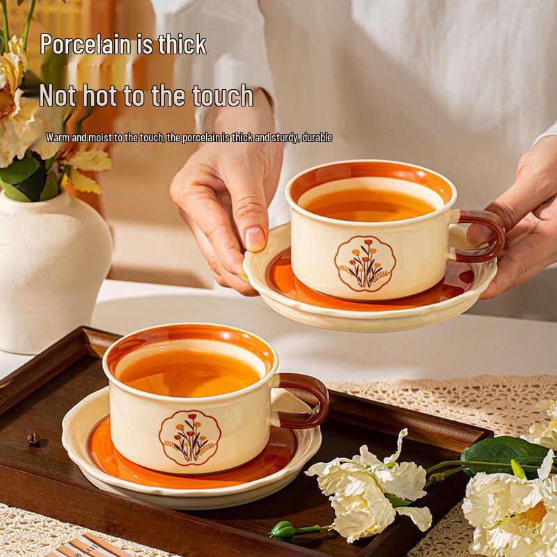 Light Luxury Ceramic Coffee Cup and Saucer Set