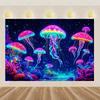 Jellyfish Psychedelic Tapestry Rainbow Deep Sea Starry Sky Wall Cloth Bedroom Game Room Decoration Room Decoration
