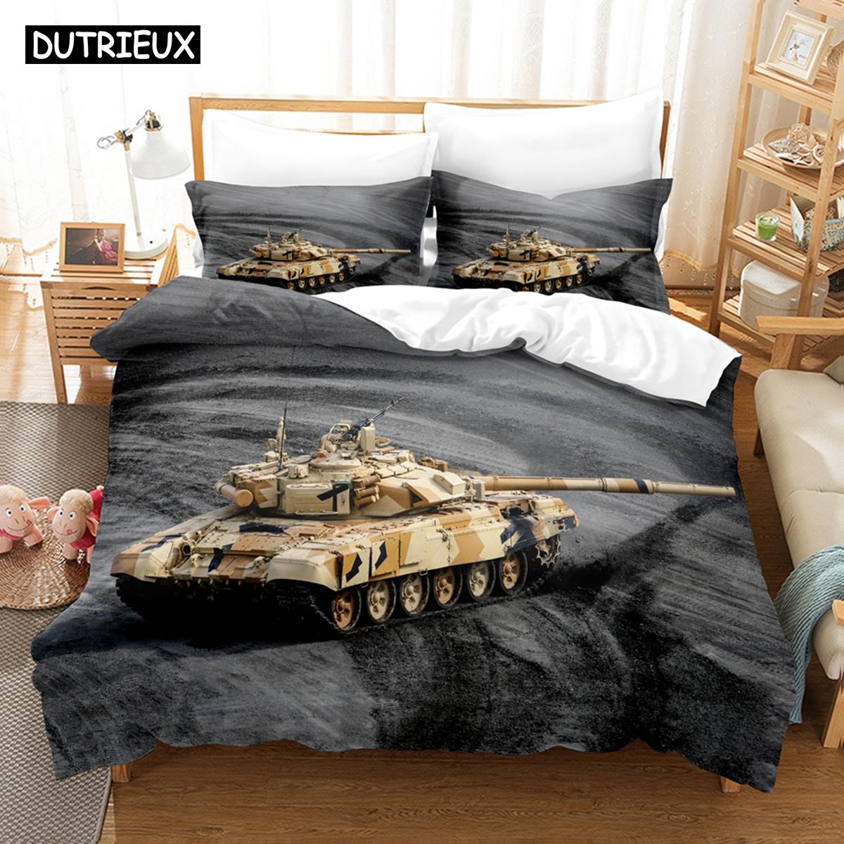 

3D Tanks Постельное белье Пододеяльник с наволочкой Twin Full Queen King Постельное белье Постельное белье EU single(135x200cm)