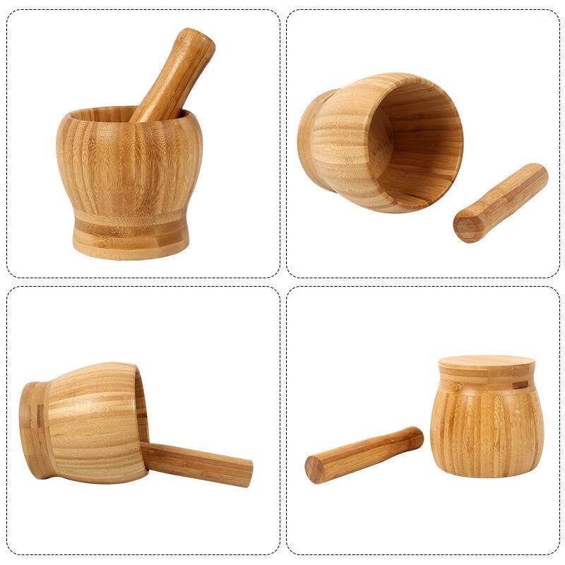 Bamboo Garlic Mortar and Pestle