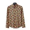 Men's Vintage Floral Printed Long Sleeve Oxford Shirt Breathable Wrinkle Free Casual Business Dress Shirt Button Down Solid Color