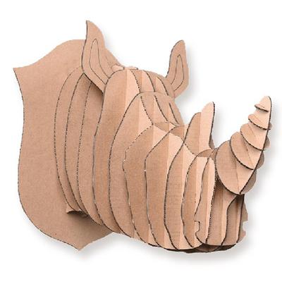 [A2710] - 3D Cardboard Figurine 'Rhinoceros' - Boards 30x30 Cm