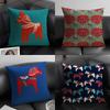 Dala Horse Print Pillow Case Pattern Printed Pillowcase For Living Room Sofa Cushion Cover  Bedroom Decor