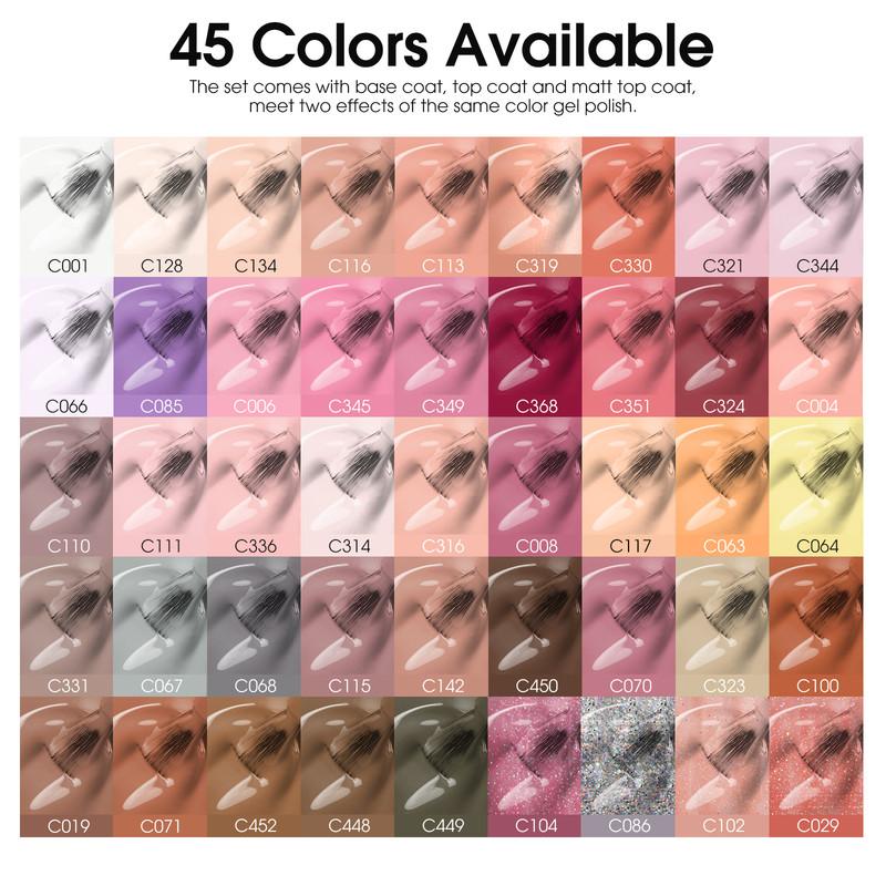 ROSALIND UV Nail Kits Gel Set-Nail Gel 45 Colors+3pcs Base Matte Top Coat Nail Polish Soak Off Hybrid Semi Permanent Nail Art