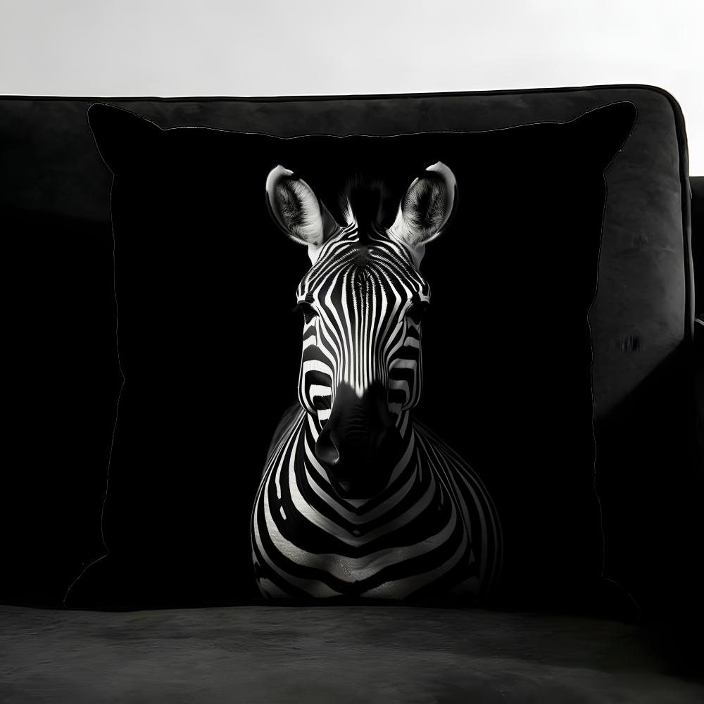 Zebra Cushion Cover Pillowcase Ultra Soft Skin Friendly Fabric Cloud Like Comfort & Concealed Zipper