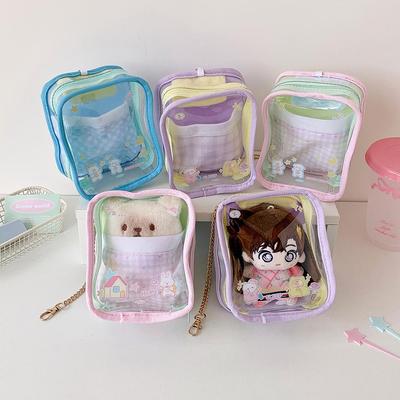 Transparente Cartoon PVC Plüschpuppe Kinderwagen & Abzeichen Display Ita Tasche