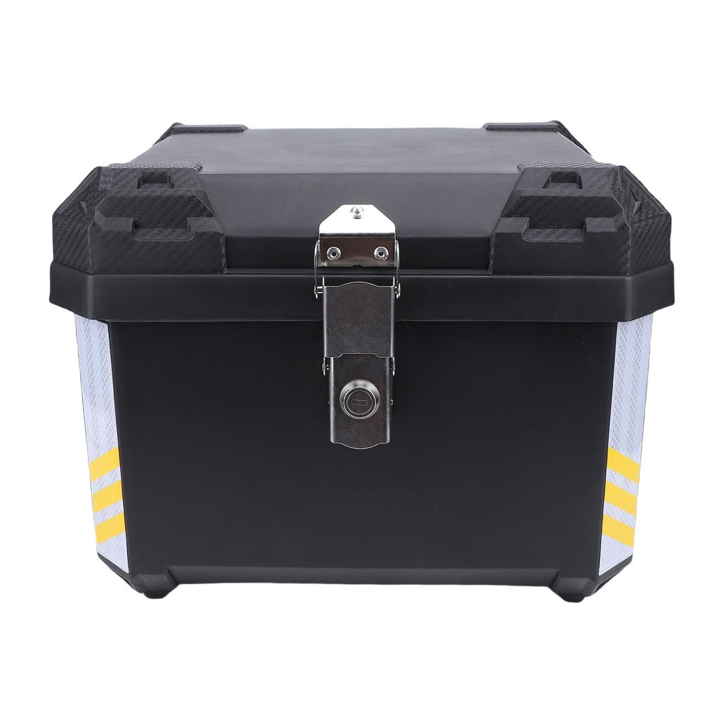 Motorcycle Top Case 45L Large Capacity Stainless Steel Motorcycle Trunk Waterproofing Detachable Luggage Storage Case