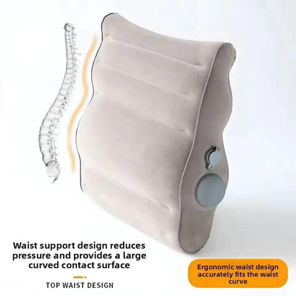 Press Type Inflatable Waist Pillow Thickened Lumbar Support Pillow Soft Travel Backrest Pad  Travel