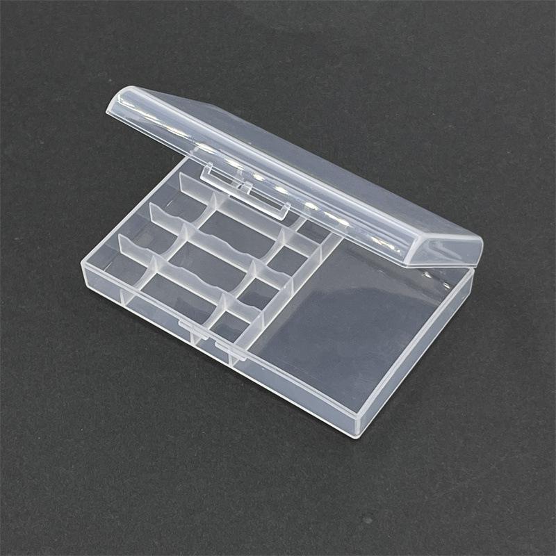 1Pcs Universal Aa Battery Storage Box Transparent Plastic Battery And 4-In-1 Charging Cable Organizer Case