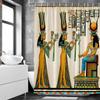 Sexy Woman White Shower Curtains Highland Cow Palm Leaf Ink Flower Bird Polyester Fabric Washable Bathroom Decor Bath Curtain