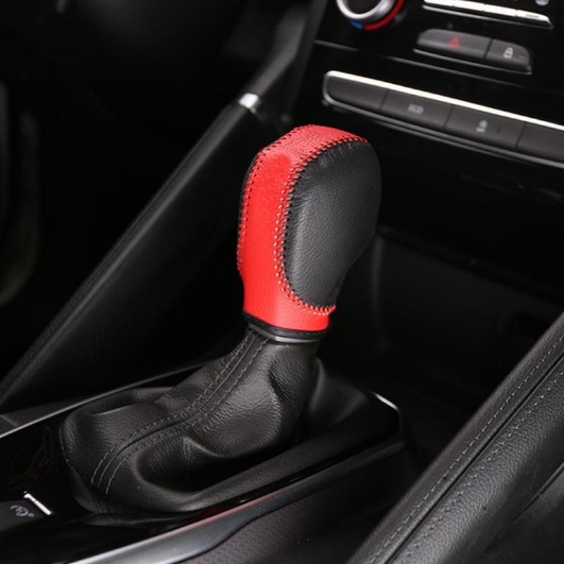 1 Piece Black Leather Car Gear Head Shift Knob Protection Cover Case  for Samsung QM6 2017 2018
