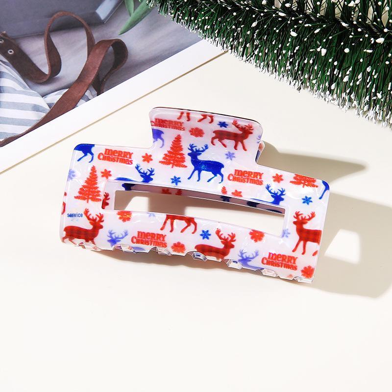 Shining Girl Christmas Floral Claw Clip - High-End Holiday Hair Accessory