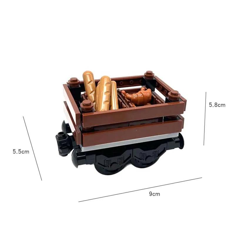 MOC Block Train Track Package City Series Train Rail Transport Cars Can Be Connected