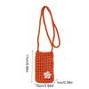 Sweet Flower Weaving Crossbody Bag Hollow Square Crochet Phone Bag Solid Handmade Knitted Messenger Bag Outdoor
