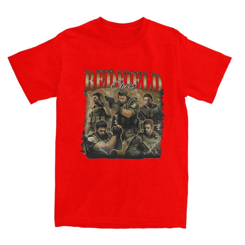 Chris Redfield Game Resident Evils T-Shirts Men Hipster 100% Cotton Tees Crewneck Short Sleeve T Shirt Plus Size Clothing
