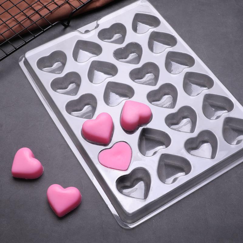 Molde de Chocolate Transparente para Mascotas Gelatina Dulce Cubito de Hielo Amor Cuadrado Redondo Flor Creativo Cocina Postre Repostería Diy Herramienta de Horneado