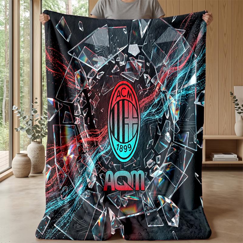 AC Milan Theme blanket Soft Flannel Blanket Plush Throw Blanket Cozy Sofa Bed Blanket for Home Decor