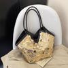 Trendy Sequin Pu Shoulder Bags for Women Large Capacity Ladies Bucket Tote Bag Versatile Portable Female Handbags with Zipper
