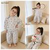 Cute Cat Print Girls' Sweatshirt & Jogger Set - Fashionable Cartoon, Round Neck, Two-Piece Outfit