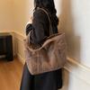Corduroy Large Capacity Tote Bag Women's Commuter Bag Student Class Shoulder Handbag