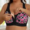 CINOON Women Plus Size Front Closure Wireless Bra Printed High Elastic Straps Breathable Brassiere L-6XL Push Up Sexy Lingerie