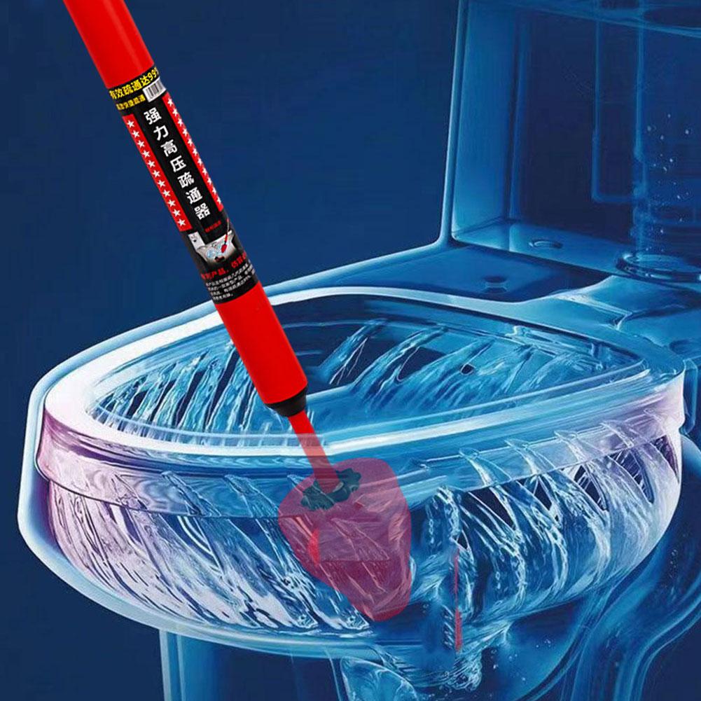 High Pressure Toilet Unblock One Shot Toilet Pipe Plunger Quickly Unblock Household Toilet Sewer Dredging Plunger 1Pcs