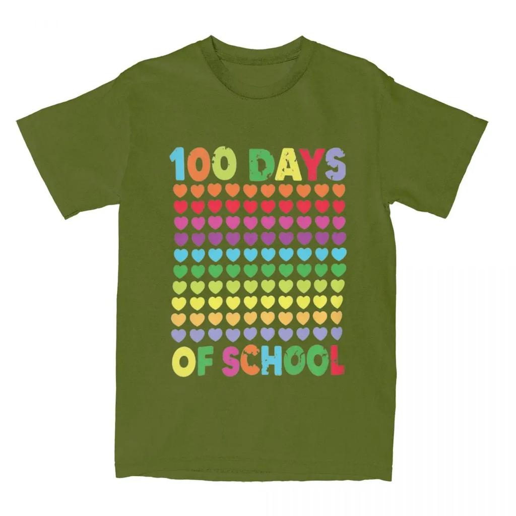 Heart Love 100 Days Of School Shirt Merchandise Men Women Novelty Tee Shirt Short Sleeve Tops Gift Idea