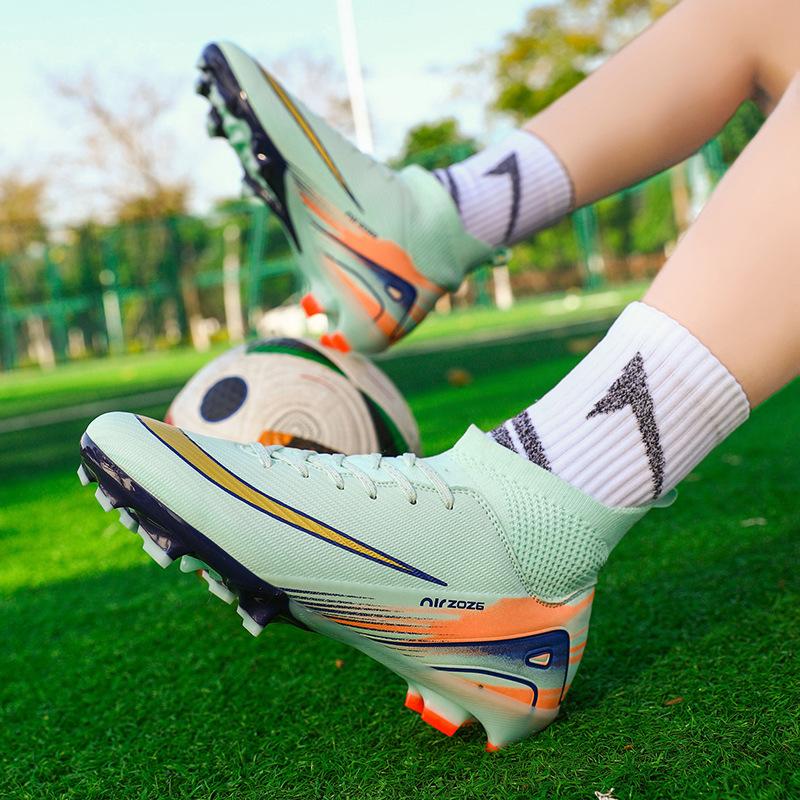 New High-top Football Shoes for Boys and Girls with Broken Nails TF Adult Ag Spikes Competition Artificial Training Shoes