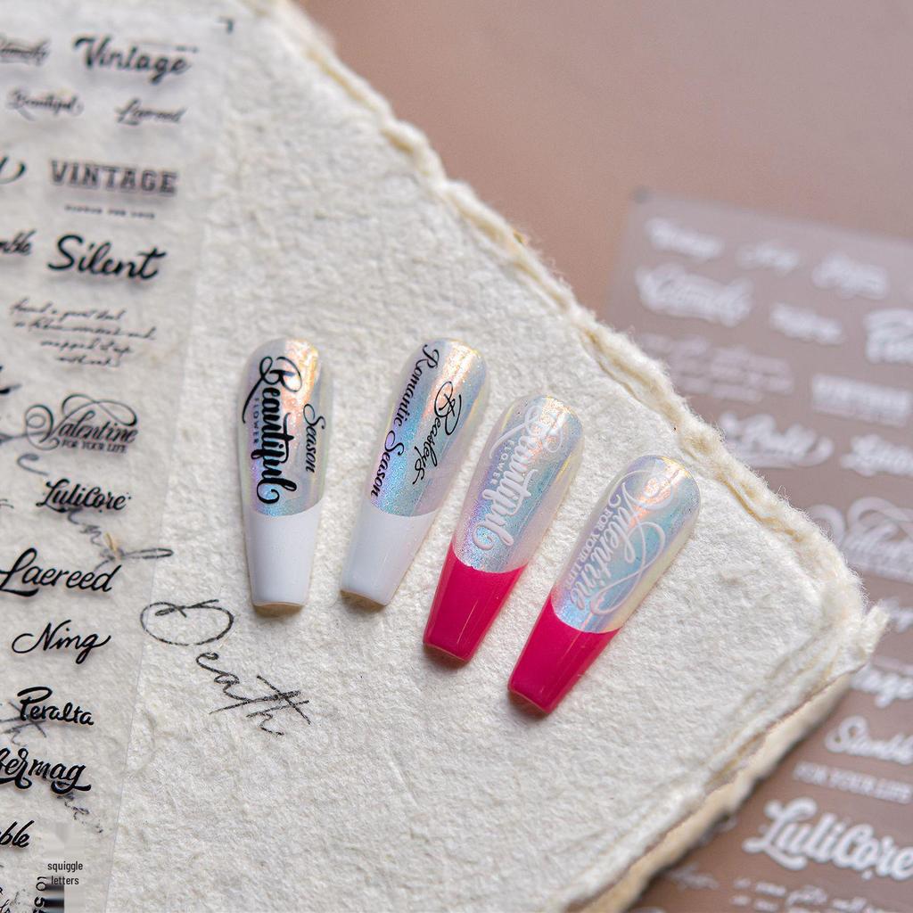 Tomoni Minimalist Floral & Letter Nail Stickers - Thin, Tough, Trendy Nail Art Decorations