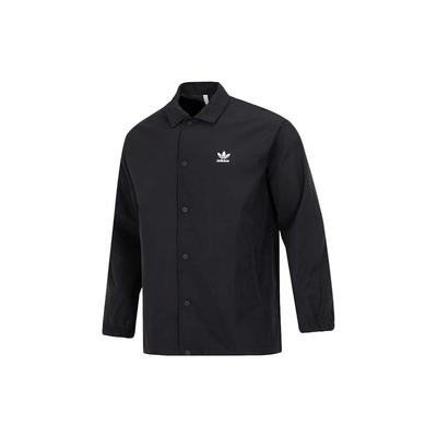 Originals Trefoil Logo Print Shirt-Style Sports Jacket International Edition Men Jackets Black H09129