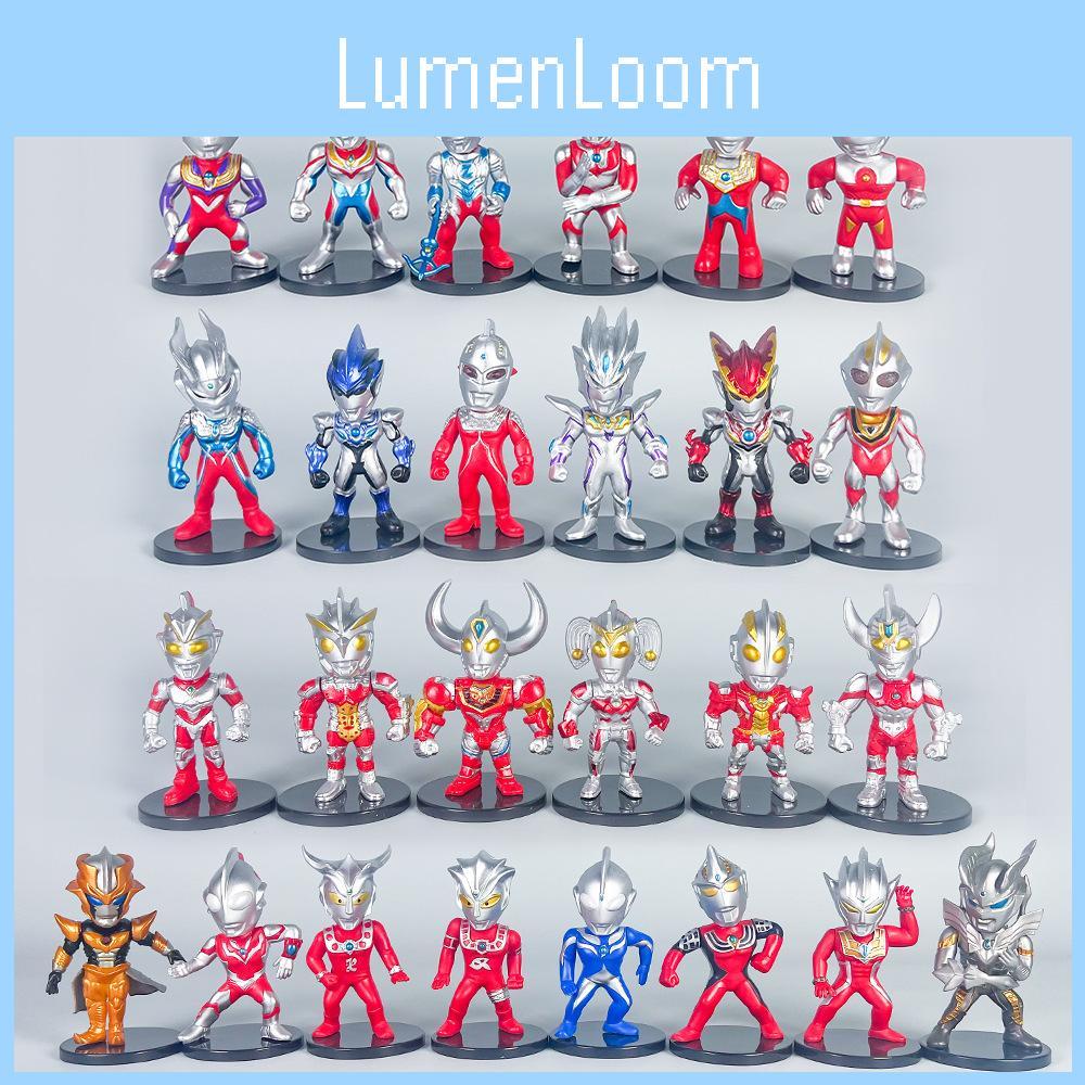 Character Cartoon Ultraman Mini Model Ornament Six Pieces Set For Decor Desktop