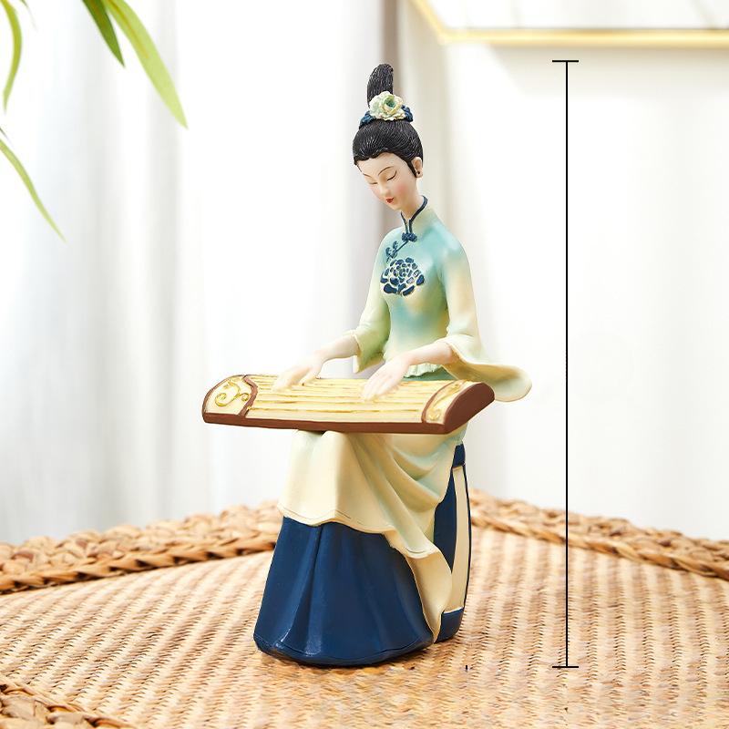 Chinese Style Only Green Ornaments Chinese Style Classical Ladies High-end Living Room Entrance Wine Cabinet Light Luxury Decorations