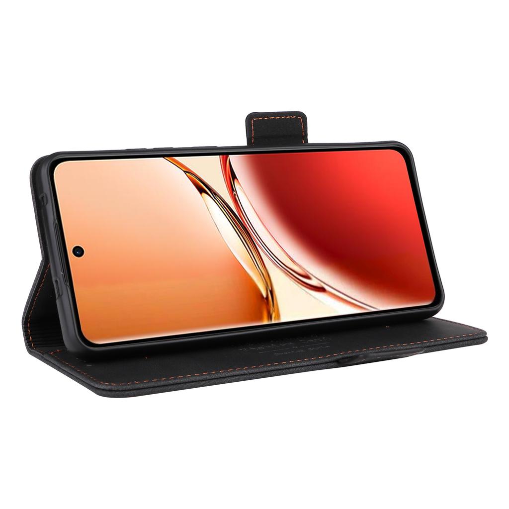 Für Oppo Reno12 F 5G Hülle Hardware Dekor Leder Brieftasche Handyhülle