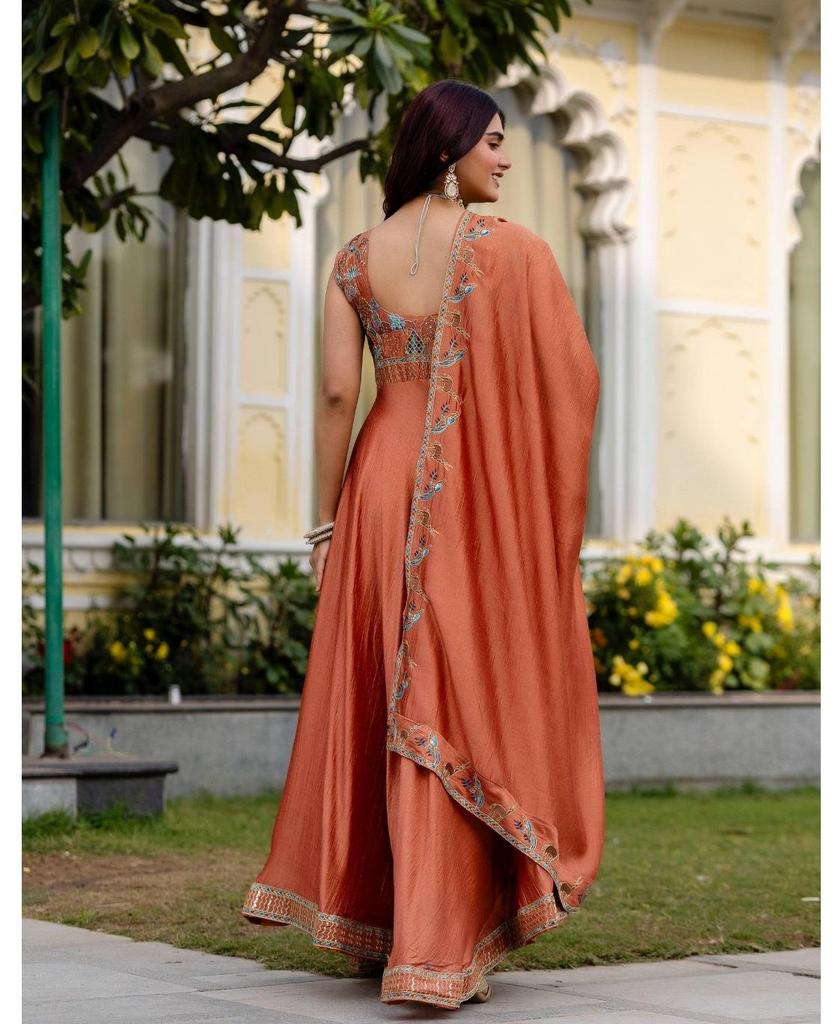 Women Designer Party Wear Gown Dupatta Set Indian Bollywood Party Wear Long Suit