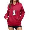 Women's Winter Christmas Printed Pullover Hooded Sweatshirt Fleece Long Sleeve Sweatshirt