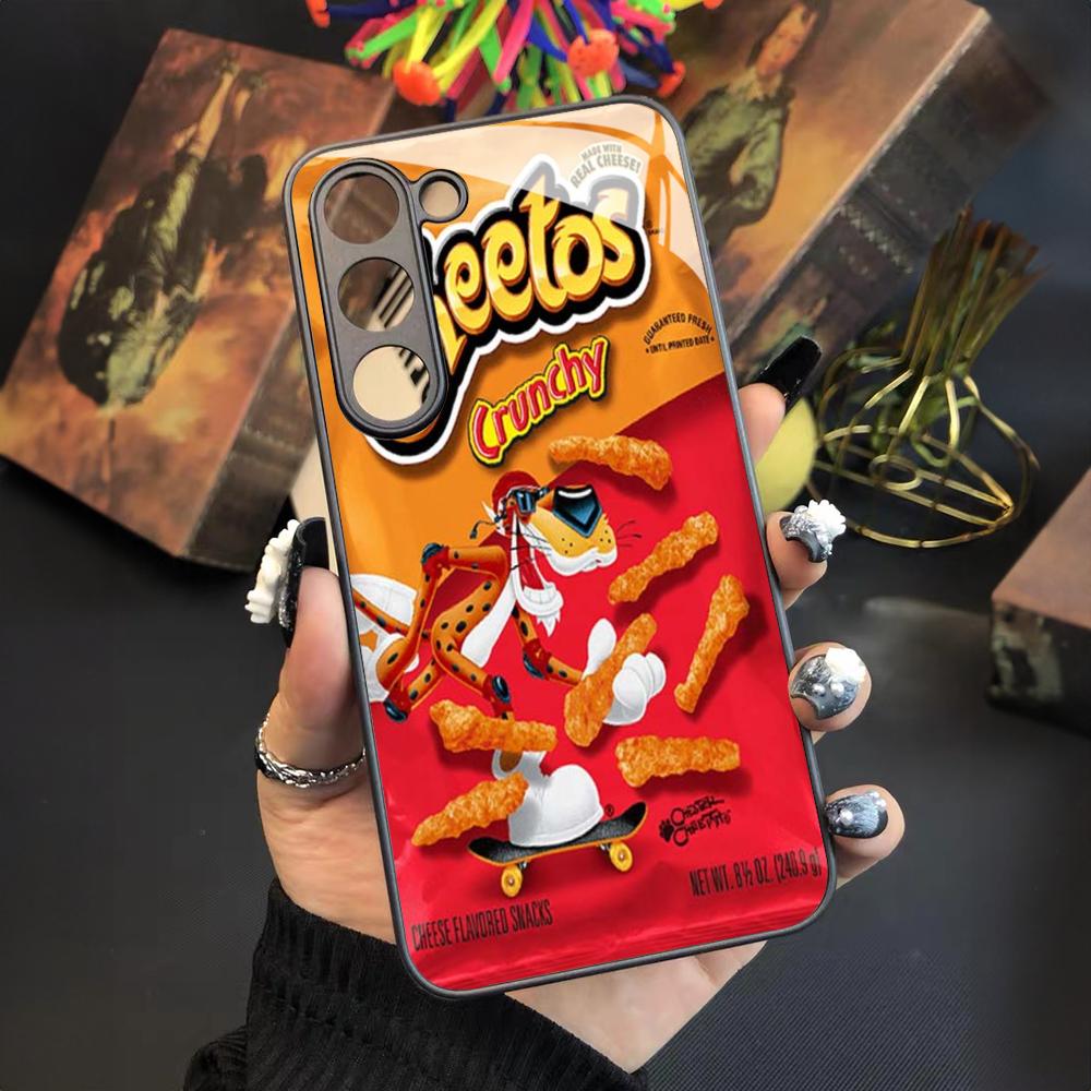 

snack food Cheetos Phone Case For Samsung Galaxy S25 S24 S23 S22 S20 S21 Note20 Ultra Plus Fe Colored Silver Cover Samsung S21 FE
