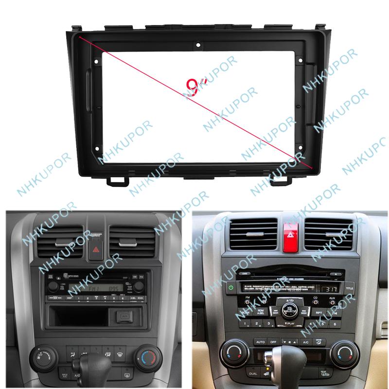Car Stereo Fascia For Honda CRV CR-V 2007-2011 9 Inch Android Head Unit Dash Frame Trim Kit