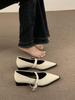 2025 New Autumn Women's Pointed Toe Mary Jane Shoes - Soft Leather, Versatile & Stylish