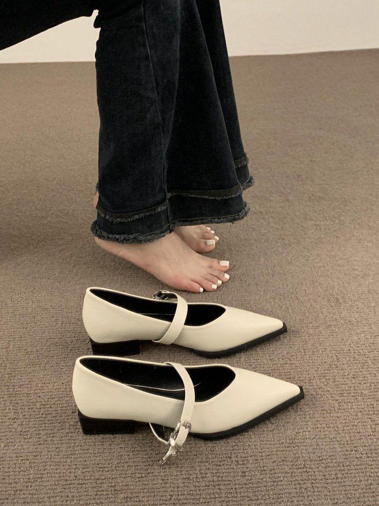 2025 New Autumn Women's Pointed Toe Mary Jane Shoes - Soft Leather, Versatile & Stylish