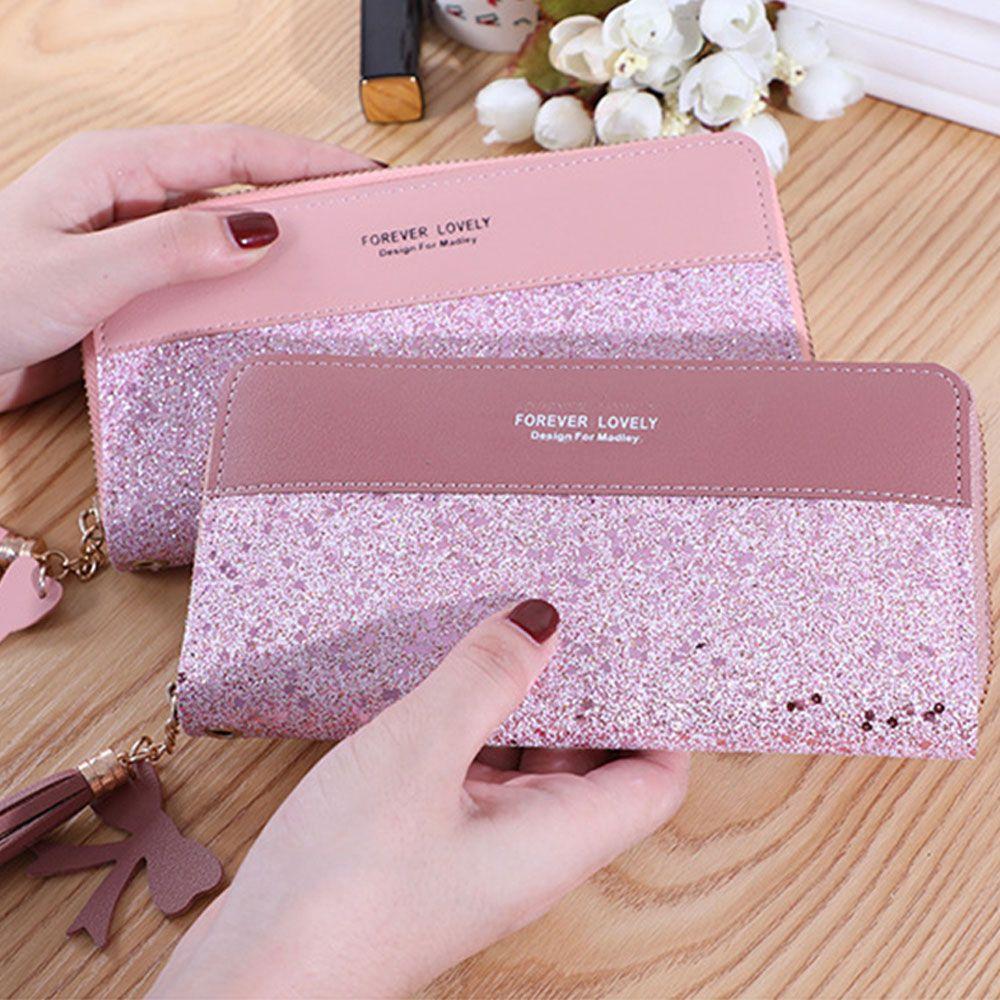 Buy Women Ladies Glitter Handbag Tassel Long Wallet Phone Bag Card