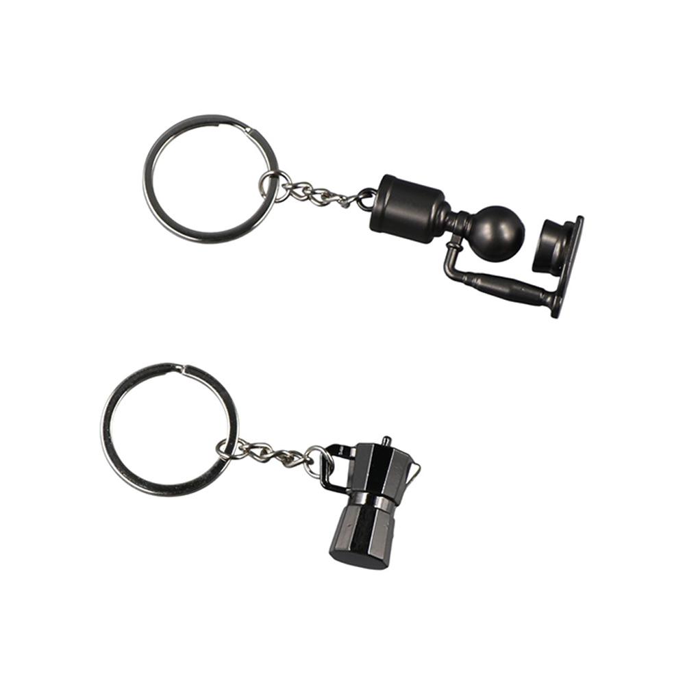 Mini 3D Creative Coffee Keychain Metal Moka Pitcher Keyring Coffee Handle Keyring Birthday Gift