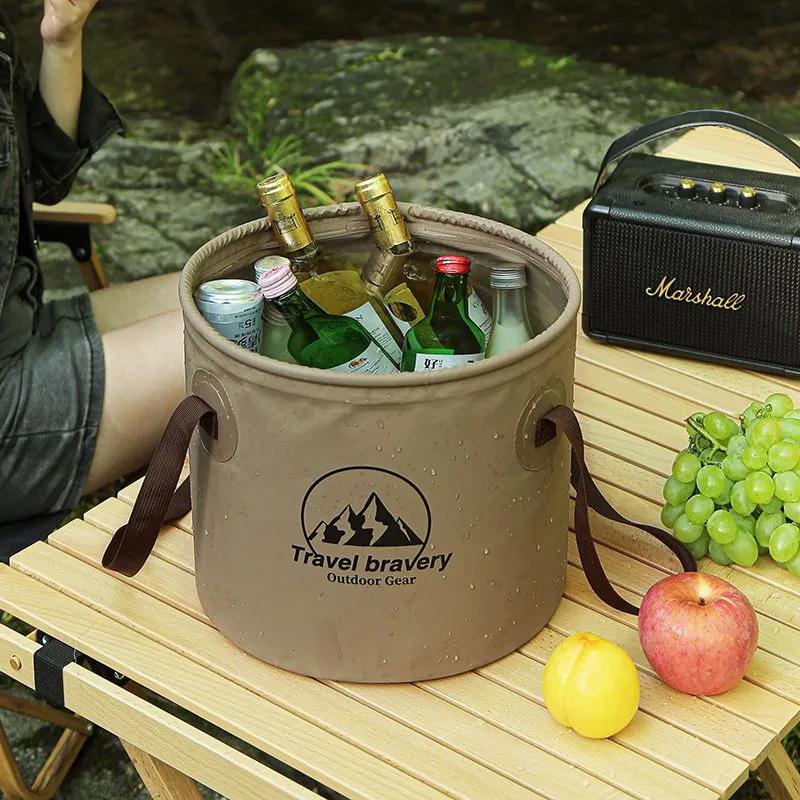 Outdoor Camping Picnic Water Storage Bucket, Multi-functional Portable Foldable Water Bucket, Car Fishing.