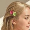 2pcs Non-Slip Button Shape Hairpins Oval Design Cute Barrettes Candy Color Hair Clip  Party