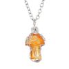 Handmade Crystal Agate Mushroom Pendant Necklace - DIY Jewelry Accessory N587