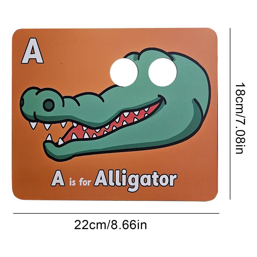 26 PCs Colorful Alphabet Mask Cards with Animal Masks Educational Learning Games Letter Cards for Toddler Preschool Learning