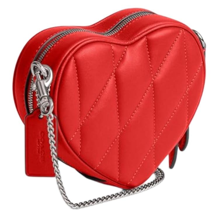 Coach Heart Sheepskin With Cow Leather Shoulder Bag, Crossbody Bag Mini Women's Red CE766-LHPJ6