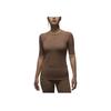 Jordan Sport Double Threat Quick-Dry Slim Fit Short Sleeve T-Shirt Women Tops Ancient-Brown Surprise-Cocoa FN5160-223