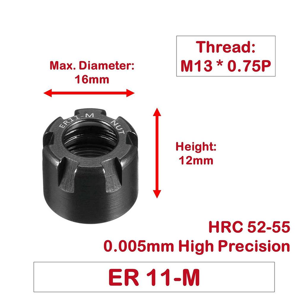 

ER Clamping Nut Milling Chuck Cap in 11/16/20/25/32/40 A/M/UM Sizes for High End Milling Applications and Reduced Vibrations ER11-A