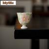 2 Stück/Los Handbemalte Monet-Garten Hoher Fuß Teetasse Boutique Teeschale Tasse Teeverkostung Duftbecher Chazhan Meistertassen Café 80ml