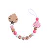 DIY Baby Personalized Name Leaf Pacifier Clips Holder Chain Teething Toys Gifts Wooden Ring Anti-drop Chains Babies